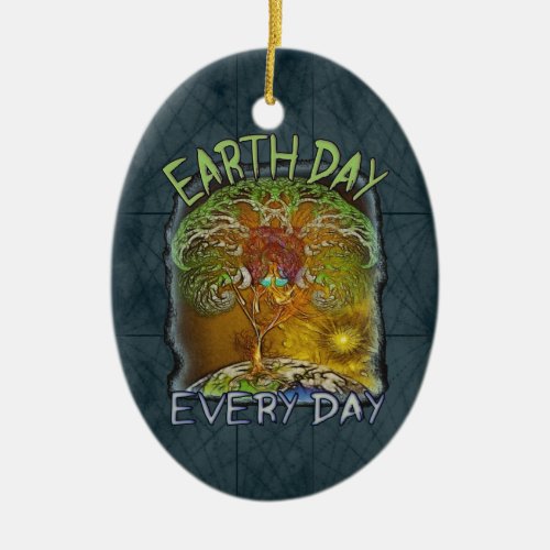 Earth Day Every Day Personalized Ceramic Ornament