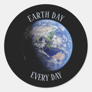 Earth Day Every Day Planet Earth Classic Round Sticker