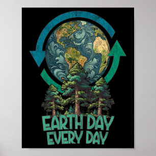 Earth Day Every Day Plant More Trees Arbor Day Vin Poster