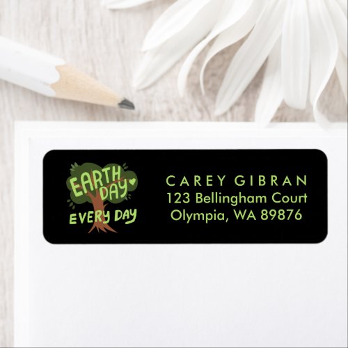 EARTH DAY EVERY DAY protect the planet Mailing Label