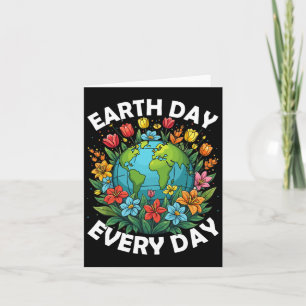 Earth Day Every Day Rainbow Globe Save The Planet Card