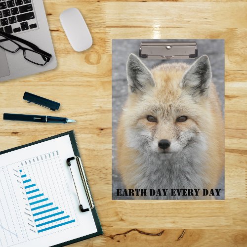 Earth Day Every Day Red Fox Wildlife Photo Clipboard