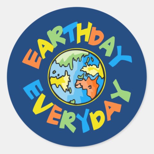 Earth Day Every Day Save the Planet Environmental Classic Round Sticker