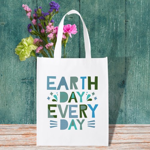 Earth Day Every Day _ Save the Planet Grocery Bag
