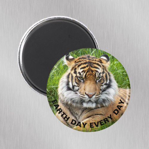 Earth Day Every Day Sumatran Tiger Photo Magnet
