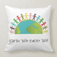 Earth Day Every Day Throw Pillow