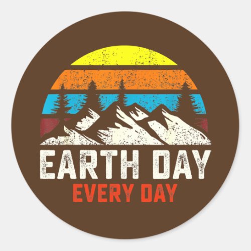 Earth Day Everyday 51th Anniversary Planet Classic Round Sticker