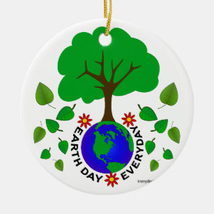 Earth Day Everyday Ceramic Ornament