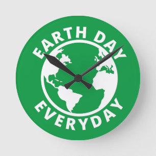 Earth Day Everyday - Earth Day 2022 Round Clock