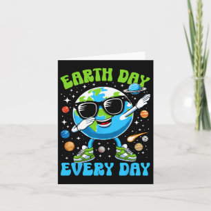 Earth Day Everyday Funny Dabbing Earth Boys Kids T Card