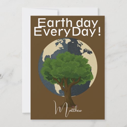 earth day everyday go green elegant art science card