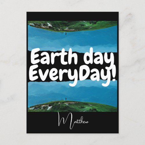 earth day everyday go green elegant art science  postcard