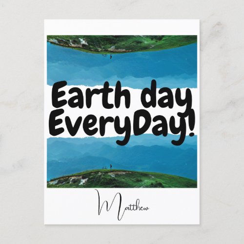 earth day everyday go green elegant art science  postcard