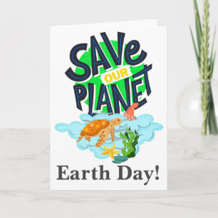 Earth Day Everyday Go Green Save Our Planet Post T Card