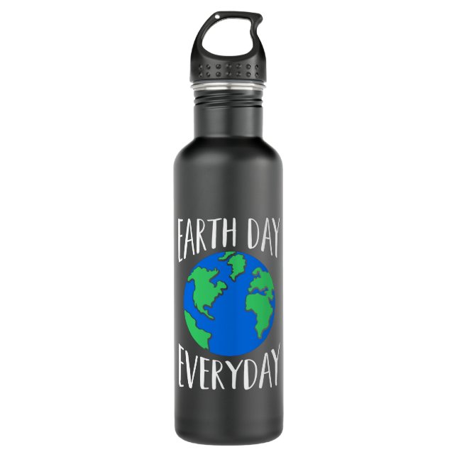 Earth Day Everyday Protect the Environment Stainless Steel Water Bottle (Front)