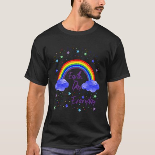 Earth Day Everyday Protect Wildlife Rainbow Climat T_Shirt