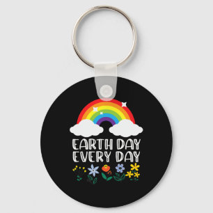 Earth Day Everyday Rainbow Flower Earth Day Save N Keychain