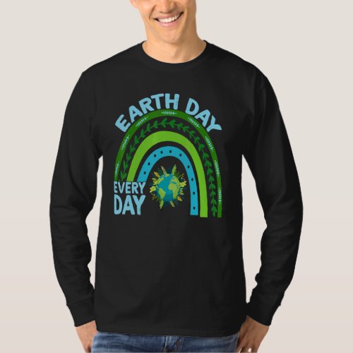 Earth Day Everyday Rainbow Pine Tree 1 T_Shirt