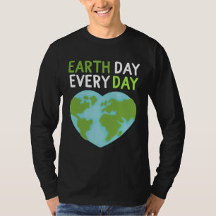 Earth Day Everyday Rainbow Pine Tree Nature Green  T-Shirt