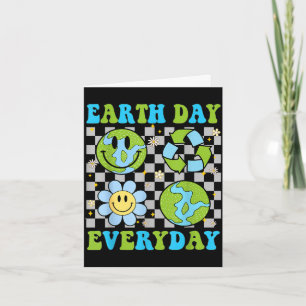 Earth day everyday recycle floral planet men women card
