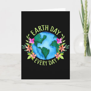 Earth Day Everyday Retro Environmental Shirt Women Card