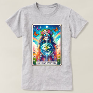 Earth Day Everyday Skeleton Tarot Card T-Shirt