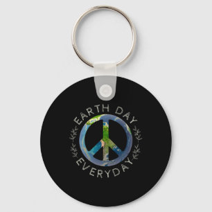 Earth Day Everyday - World Global Peace On Earth S Keychain