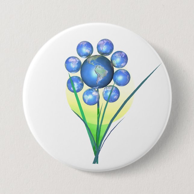 Earth Day Flower Button (Front)