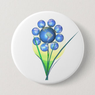Earth Day Flower Button