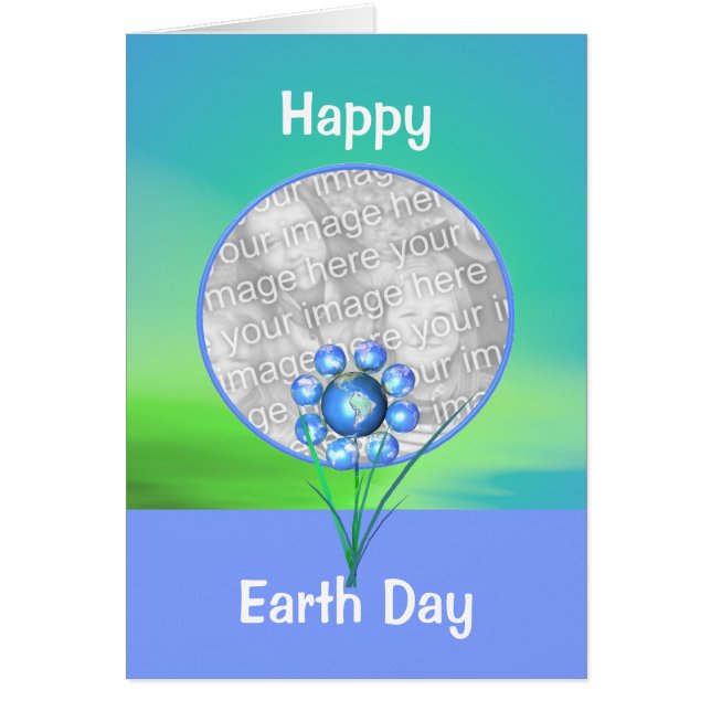 Earth Day Flower (photo frame) Cards (Front)