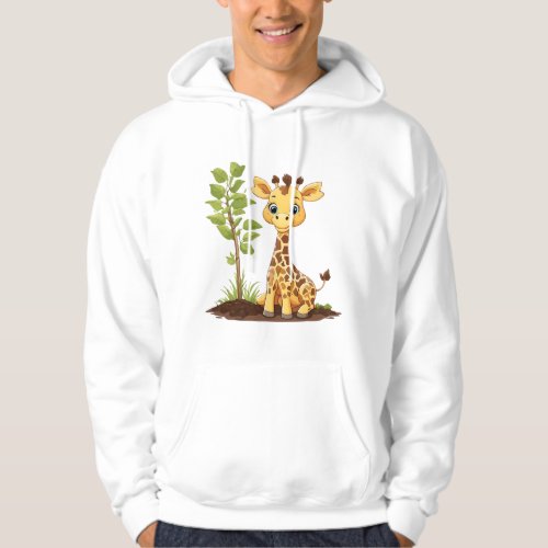 Earth Day Giraffe Vibrant Cute Design Hoodie
