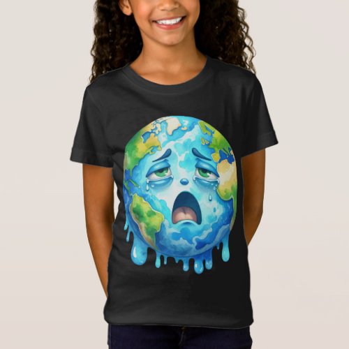 Earth Day Global Warming Melting Planet T_Shirt