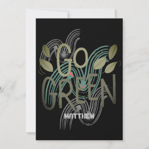 earth day, go green, art simple elegant science card