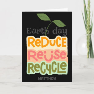 Earth Day Go Green Art Simple Elegant Science T Sh Card