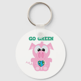 Earth Day Go Green pig Goofkins Keychain