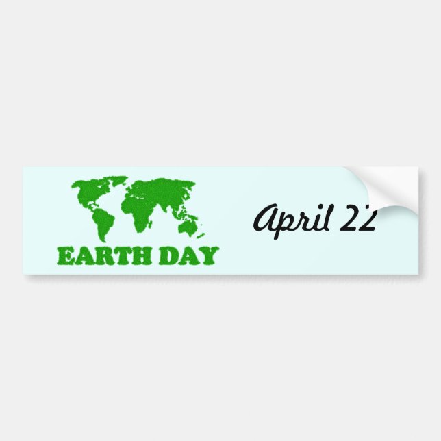 Earth Day Grass Map Bumper Sticker (Front)