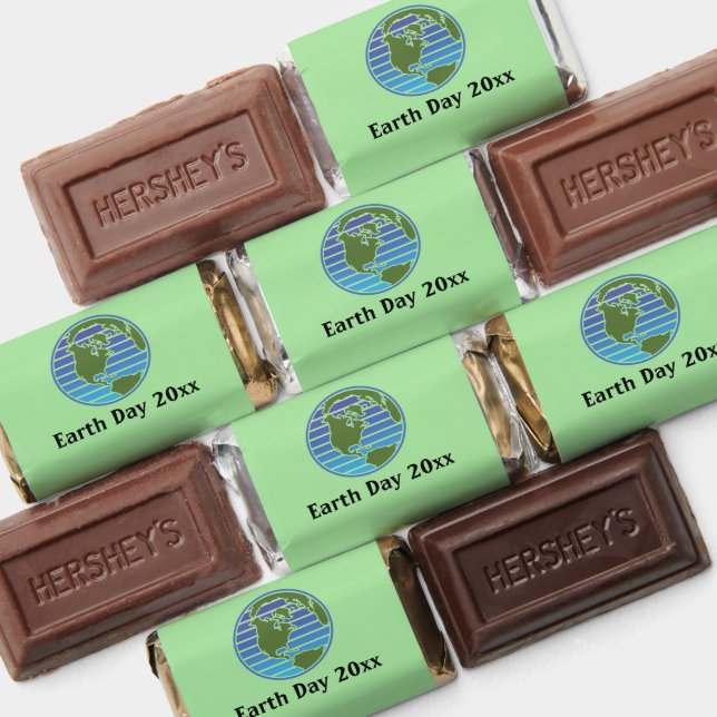 Earth Day Green Blue Globe Map Planet April 22 Hershey's Miniatures (Assorted)