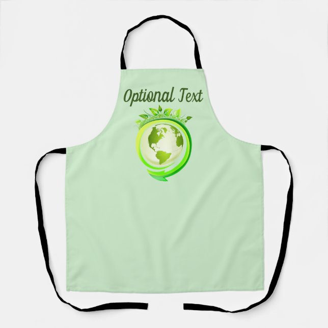 Earth Day Green Planet Apron (Front)