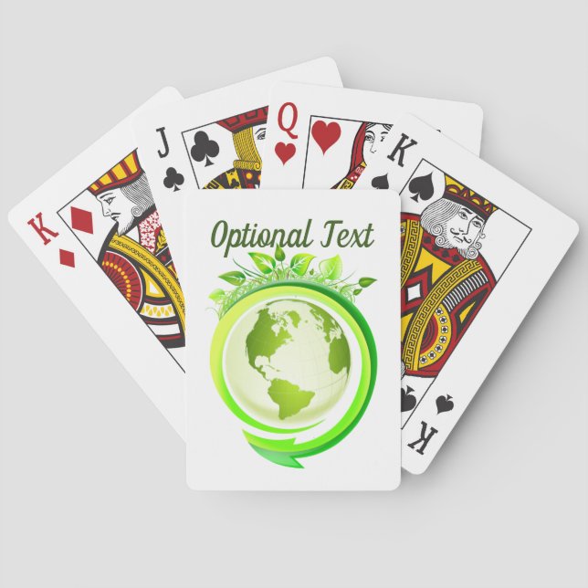 Earth Day Green Planet Poker Cards (Back)