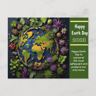 Earth day greetings postcard