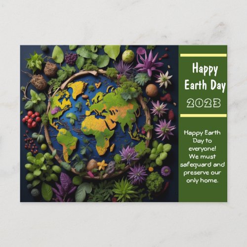 Earth day greetings postcard