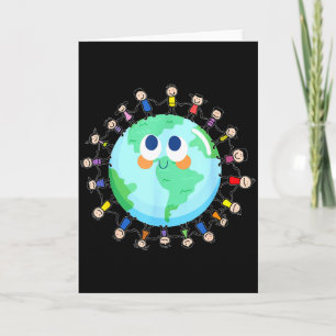 Earth Day Happy Children Around The World - Save T Card