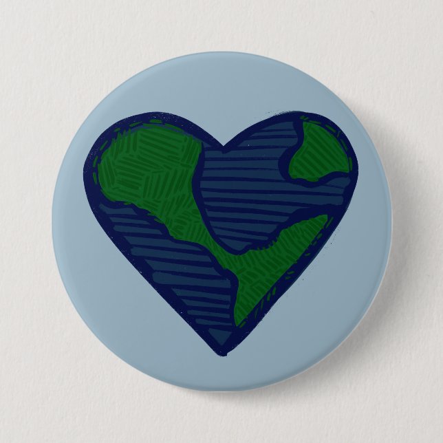Earth Day Heart Earthy Love                        Button (Front)