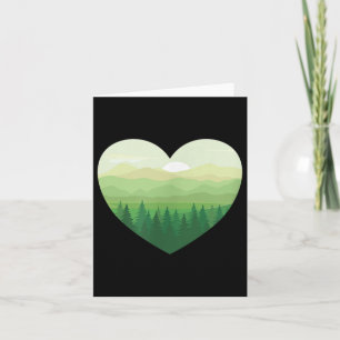 Earth Day Heart Forest Environmental Protection Card