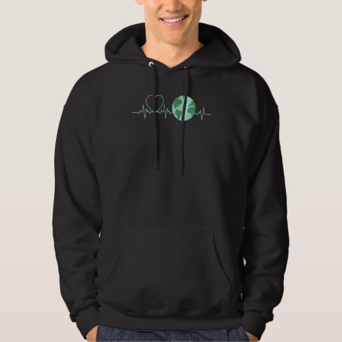 Earth Day Heartbeat Recycling Climate Change Activ Hoodie