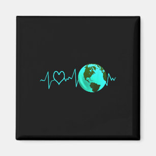 Earth Day Heartbeat Recycling Climate Change Activ Magnet
