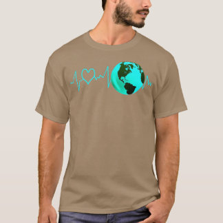 Earth Day Heartbeat Recycling Climate Change Activ T-Shirt