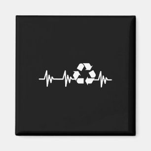 Earth Day Heartbeat Recycling Recycle For Men Wome Magnet