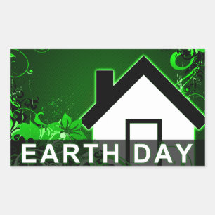 earth day : hi-fi home rectangular sticker