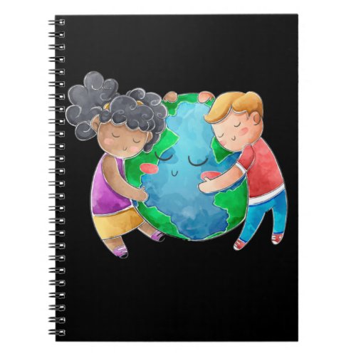 Earth Day Hug Children Environment Love Notebook